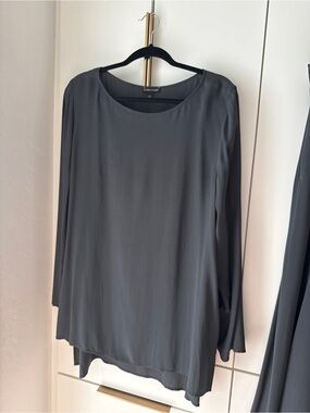 Eileen Fisher Charcoal Gray Long-Sleeve Tunic